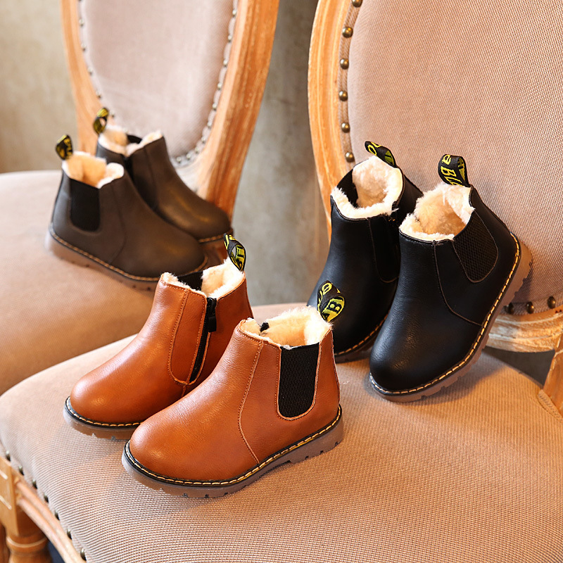 Retro Children's Shoes Autumn and Winter Martin Boots Fashion Children's Cotton Shoes - Image 6