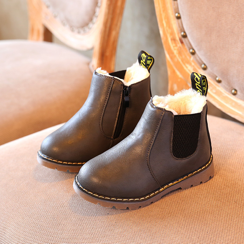 Retro Children's Shoes Autumn and Winter Martin Boots Fashion Children's Cotton Shoes - Image 5