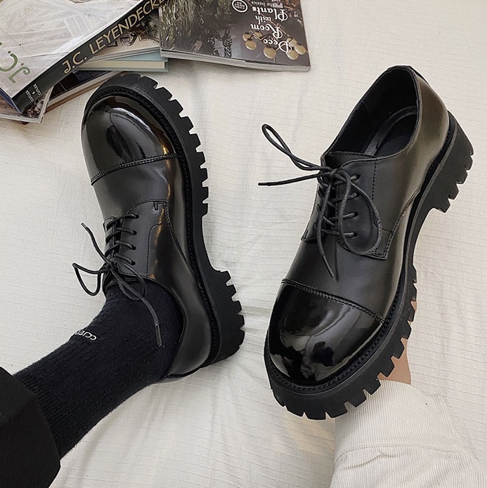 Round-Toe Leather Shoes Men'S Trend Wild Youth Business Dress Shoes Increase The Trend Of British Leather Men'S Shoes - Image 3