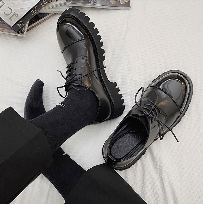 Round-Toe Leather Shoes Men'S Trend Wild Youth Business Dress Shoes Increase The Trend Of British Leather Men'S Shoes - Image 6