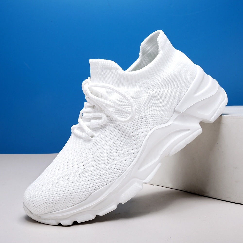 Summer Flyknit Breathable Shoes Lightweight Soft Sole Shoes For The Old Mesh - Image 5