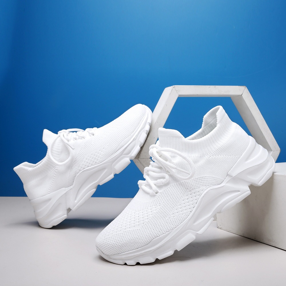 Summer Flyknit Breathable Shoes Lightweight Soft Sole Shoes For The Old Mesh - Image 10